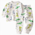 thumbnail image 1 of CAICJ98 Toddler Baby Girl Clothes Pajamas Kids Letter Print Long Sleeve Crew Neck Sweatshirt Pants Sets 3 6 12 18 24 Months 2T 3T 4T 5T Boys Fall Winter Outfits (Green,3-4 Years), 1 of 4