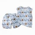 thumbnail image 1 of CAICJ98 Toddler Baby Girls Summer Clothes 3 6 12 18 Months 2T 3T 4T 5T Boys Outfits Sleeveless Tank Tops Casual Elastic Shorts Set (Blue,6-12 Months), 1 of 4