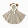 thumbnail image 1 of CAICJ98 Toddler Baby Poncho Coat Cute Fleece Hoodie Cloak Jacket Coat Winter Car Seat Jacket Outwear for 1-3 Year Boys Girls (Grey,0-3 Months), 1 of 8