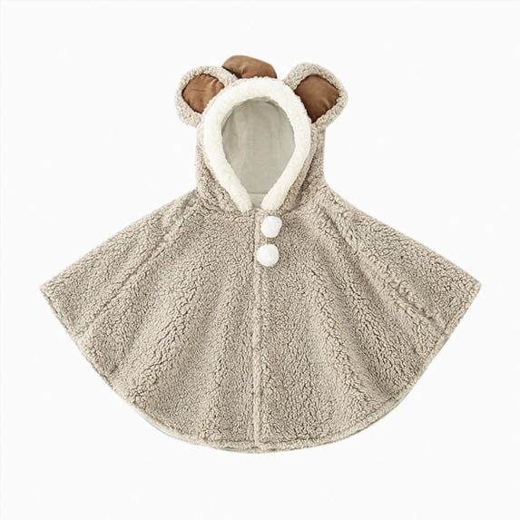 CAICJ98 Toddler Baby Poncho Coat Cute Fleece Hoodie Cloak Jacket Coat Winter Car Seat Jacket Outwear for 1-3 Year Boys Girls (Grey,0-3 Months)