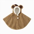 thumbnail image 1 of CAICJ98 Toddler Baby Poncho Coat Cute Fleece Hoodie Cloak Jacket Coat Winter Car Seat Jacket Outwear for 1-3 Year Boys Girls (Khaki,0-3 Months), 1 of 5