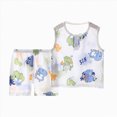 thumbnail image 1 of CAICJ98 Toddler Baby Summer Clothes Boy 3 6 12 18 Months 2T 3T 4T 5T Girls Outfits Cute Printed Sleeveless Tank Top and Shorts Set (White,12-18 Months), 1 of 4