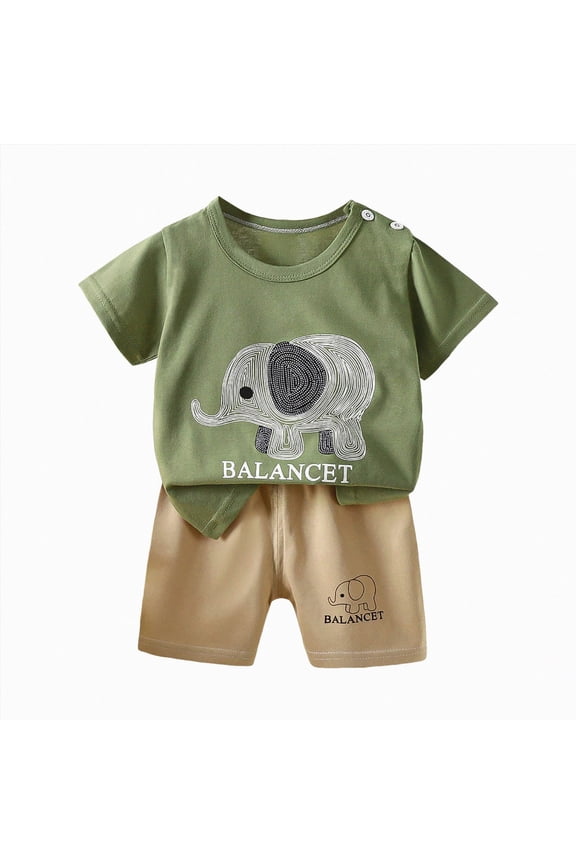 Toddler Baby Summer Clothes Boys 3 6 12 18 24 Months 2T 3T 4T 5T Boys Outfits Cute Short Sleeve T-Shirt Tops Shorts Sets (AG,3-4 Years)
