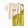 thumbnail image 1 of CAICJ98 Toddler Baby Summer Clothes for Boys 3 6 12 18 Months 2T 3T 4T 5T Girls Outfits Short Sleeve T-shirts and Shorts Dinosaur Shorts Set (Green,12-18 Months), 1 of 8