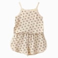 thumbnail image 1 of CAICJ98 Toddler Baby Summer Clothes Girl 3 6 12 18 24 Months 2T 3T 4T 5T Girls Outfits 2Pcs Sleeveless Print Tank Top Quick-Dry Shorts Set (Black,5-6 Years), 1 of 7