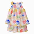 thumbnail image 1 of CAICJ98 Toddler Baby Summer Clothes Girl 3 6 12 18 Months 2T 3T 4T 5T Girls Outfits Cute Dinosaur Tank Tops+Shorts Outfits Lightweight Elastic Cotton Short Sets (Yellow,18-24 Months), 1 of 7