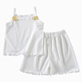 thumbnail image 1 of CAICJ98 Toddler Baby Summer Clothes Girl 3 6 12 18 Months 2T 3T 4T 5T Girls Outfits Cute Dinosaur Tank Tops+Shorts Outfits Lightweight Elastic Cotton Short Sets (White,5-6 Years), 1 of 4