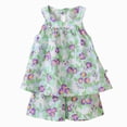 thumbnail image 1 of CAICJ98 Toddler Baby Summer Clothes Girl 3 6 12 18 Months 2T 3T 4T 5T Girls Outfits Cute Dinosaur Tank Tops+Shorts Outfits Lightweight Elastic Cotton Short Sets (Purple,12-18 Months), 1 of 5
