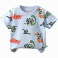 thumbnail image 1 of CAICJ98 Toddler Baby T Shirts Boys Girls Short Sleeve Tees 6 12 18 24 Months 2T 3T 4T 5T Cotton Casual Graphic Crewneck Summer Top for Kids (Sky Blue,2-3 Years), 1 of 7