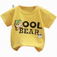 thumbnail image 1 of CAICJ98 Toddler Baby T Shirts Boys Girls Short Sleeve Tees 6 12 18 24 Months 2T 3T 4T 5T Cotton Casual Graphic Crewneck Summer Top for Kids (Yellow,2-3 Years), 1 of 7