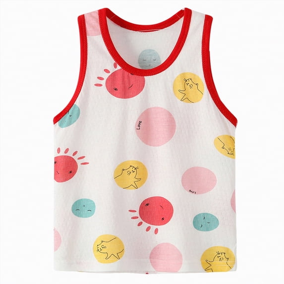 CAICJ98 Toddler Baby Tank Tops Boys Soft Cotton Sleeveless Undershirt Kids Breathable Soft Shirts (Watermelon Red,18-24 Months)