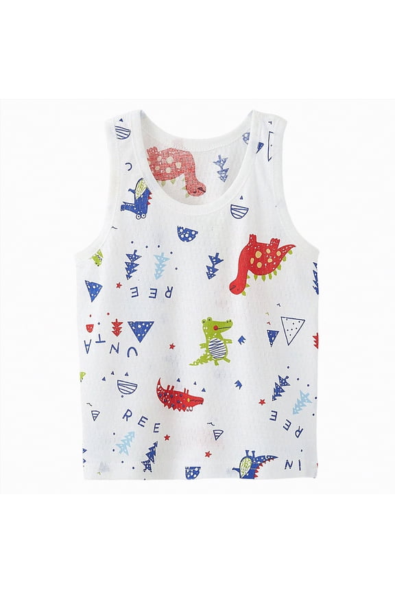 Toddler Baby Tank Tops Boys Soft Cotton Sleeveless Undershirt Kids Breathable Soft Shirts (White,9-18 Months)