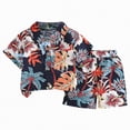 thumbnail image 1 of CAICJ98 Toddler Boy Clothes Hawaiian Outfit Shorts Sets Printed Short Sleeve Button Down Shirt and Shorts Kids Summer Beach Clothes (Multicolour,2-3 Years), 1 of 4