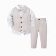 thumbnail image 1 of CAICJ98 Toddler Boy Clothes Suit Gentleman Wedding Outfits Baby Formal Dress 4-Piece Set (Light Gray,2-3 Years), 1 of 4