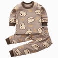 thumbnail image 1 of CAICJ98 Toddler Boy Fall Outfits Baby Winter Clothes Long Sleeve Print Pullover Tops Pants 2Pcs Set Casual Fashion Soft 3 6 12 18 24 Months 2T 3T 4T 5T Toddler Baby Outfits (Brown,12-18 Months), 1 of 6