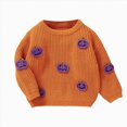 thumbnail image 1 of CAICJ98 Toddler Boy Girl Halloween Pumpkin Sweater Warm Pullover Sweatshirt Knitwear Knitted Fall Winter Baby Clothes (Orange,12-18 Months), 1 of 6