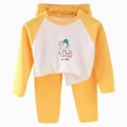 thumbnail image 1 of CAICJ98 Toddler Boy Pajamas Cotton Long Sleeve Pjs Set Toddler 2 Piece Snug Fit Sleepwear Baby Girls Clothes (Yellow,3-4 Years), 1 of 6