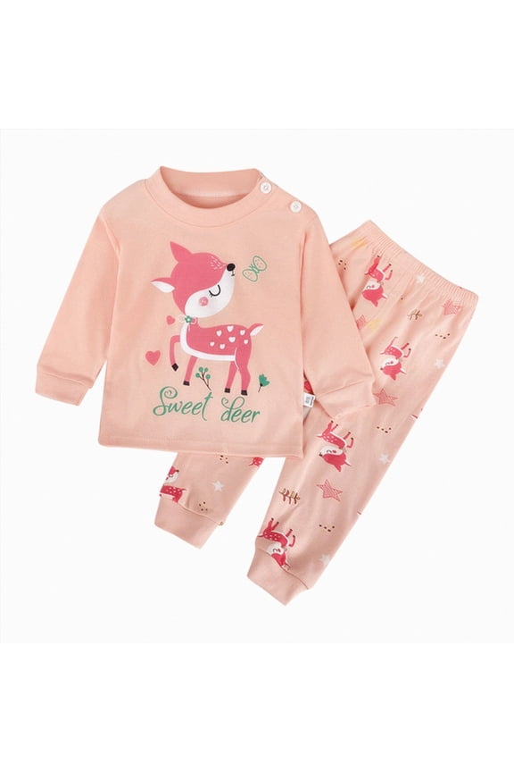 Toddler Boy Pajamas Snug Fit Graphic Long Sleeve Top and Pants 2 Piece Pjs Set Kids Sleepwear Baby Clothes Girl (Pink,18-24 Months)