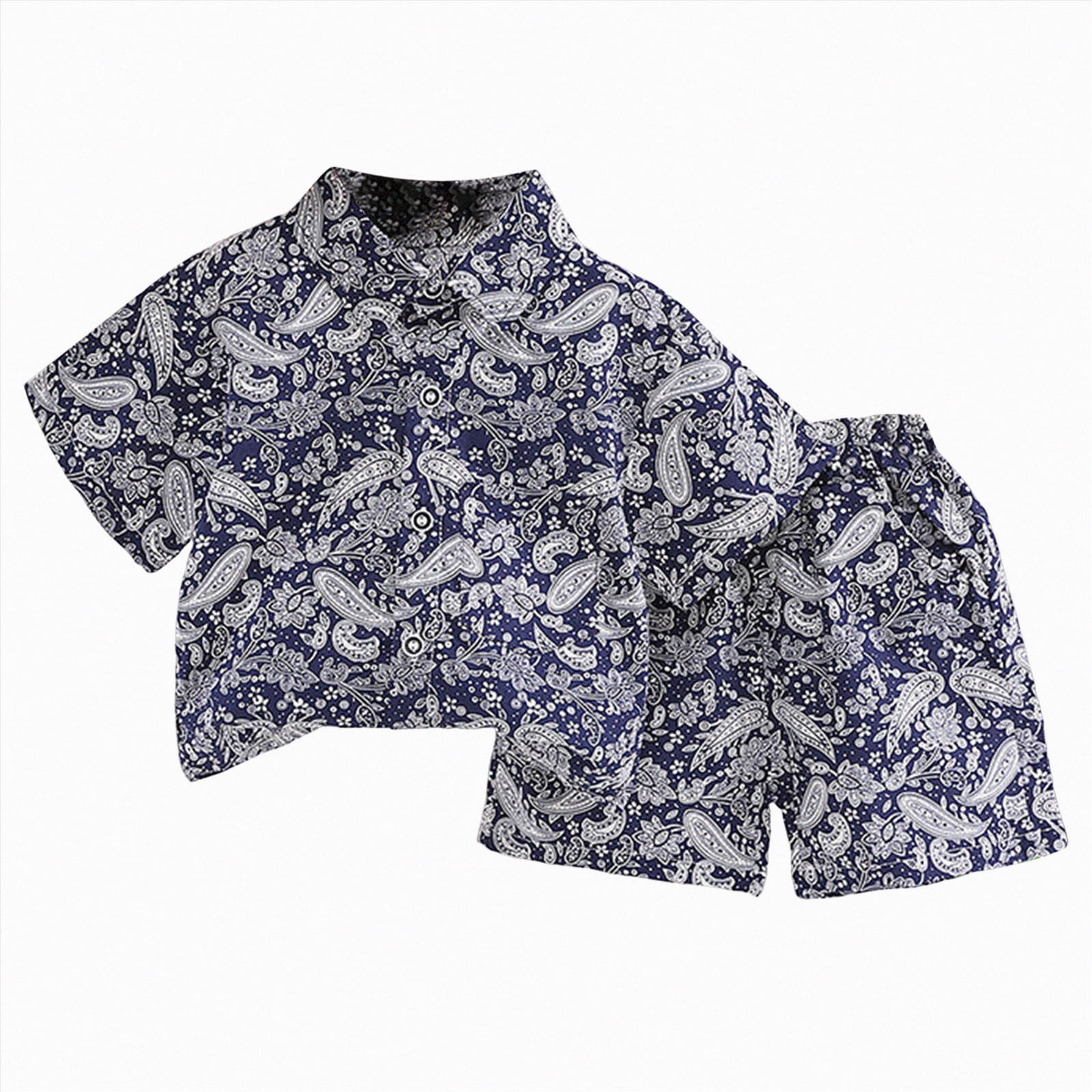 CAICJ98 Toddler Boy Short Sets Floral Hawaiian Outfits Short Sleeve ...