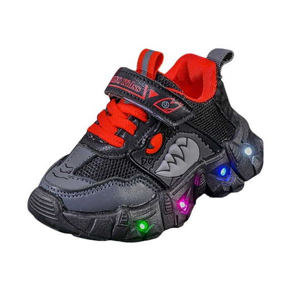 CAICJ98 Toddler Boy Sneaker Kid Shoes with LED Walking Shoes Casual Light Up Shoes for Boys Red,6(Toddler/Little Kid)