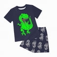 thumbnail image 1 of CAICJ98 Toddler Boys Summer Clothes 2T 3T 4T 5T Kids Short Sleeve T Shirt Tops + Solid Color Drawstring Shorts Set Toddler Sets for Boys (Green,6-7 Years), 1 of 4