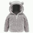 thumbnail image 1 of CAICJ98 Toddler Fleece Hoodie Coats Zip up Plush Thick Warm Jackets Outwear Baby Infant Boy Girl Fuzzy Winter Jacket Tops Clothes (Grey,12-18 Months), 1 of 5