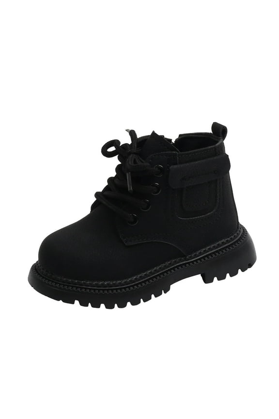 Toddler Girl Boots Hiking Outdoor Waterproof Lace-up Comfort Urban Styled Boots Toddler Black (Toddler/Little Kid),6