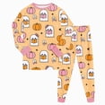thumbnail image 1 of CAICJ98 Toddler Girl Halloween Pajamas Pumpkin Ghost Pajamas for Boys Soft Cotton 2 Piece Pjs Set Kids Long Sleeve Sleepwear (8-9 Years,Orange), 1 of 9