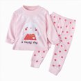 thumbnail image 1 of CAICJ98 Toddler Girl Pajamas Cotton Print Sleepwear Pjs Sets Kids Long Sleeve Jammies Boys Baby Clothes (Pink,3-4 Years), 1 of 4