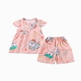 thumbnail image 1 of CAICJ98 Toddler Girl Summer Short Outfit Sets Cotton Sleeveless Tops Tees Shorts Little Girls Clothing Sets (Pink,2-3 Years), 1 of 3