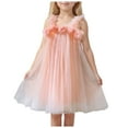 thumbnail image 1 of CAICJ98 Toddler Girl Tulle Tutu Dress Flower Girls Floral A Line Dress Strap Summer Sundress Light Pink,18-24 Months, 1 of 7