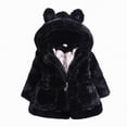 thumbnail image 1 of CAICJ98 Toddler Girl Winter Warm Coats Kids Fleece Jacket Clothes Ear Hooded Faux Fur Thicken Zipper Outerwear (Black,5-6 Years), 1 of 4