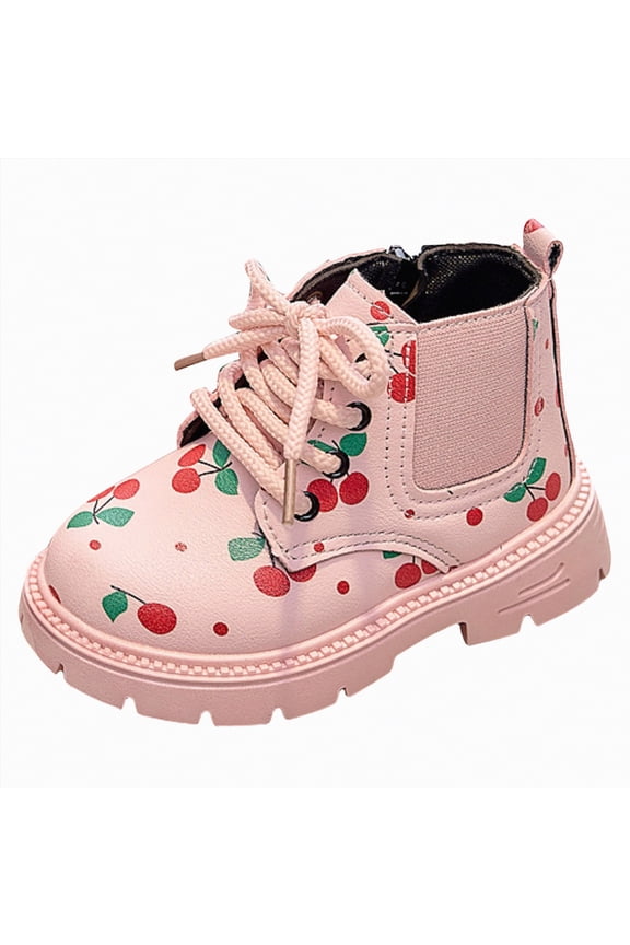 Toddler Girls Boots Hiking Outdoor Waterproof Lace-up Combat Boots Comfort Urban Styled Ankle Boots Girls Pink,6(Toddler/Little Kid)