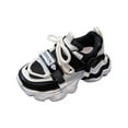thumbnail image 1 of CAICJ98 Toddler Girls Sneakers Lightweight Breathable Adjustable Strap Elastic Lace Up Running Shoes for Kids Black (Toddler/Little Kid/Big Kid),2.5, 1 of 7