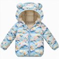 thumbnail image 1 of CAICJ98 Toddler Hooded Winter Jacket Boys Girls Light Puffer Winter Coats Toddler Bear Ears Zipper Up Coats Outwear (Sky Blue,3-4 Years), 1 of 6
