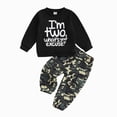 thumbnail image 1 of CAICJ98 Toddler Kids Baby Boy Fall Outfits 1T 2T 3T 4T 5T Letter Print Long Sleeve Tops Camouflage Pants Winter Clothes Sets (White,3-4 Years), 1 of 4
