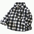 thumbnail image 1 of CAICJ98 Toddler Kids Flannel Shirt Jacket Plaid Long Sleeve Lapel Button Down Shacket Baby Fall Winter Coat for Boys Girls (Dark Gray,9-10 Years), 1 of 4