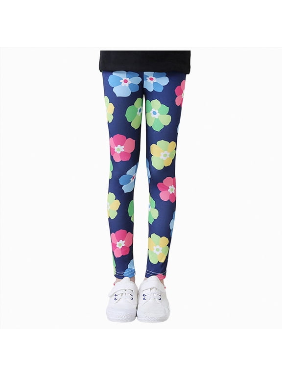 Toddler Kids Girl Winter Thick Warm Pant Printing Fleece Lined Legging Ankle Length Tights Stretchy Thermal Leggings,Size 7-8 Years