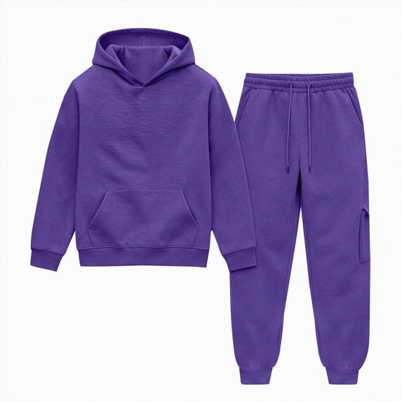 CAICJ98 Toddler Kids Sweatsuit Girls Boys 2 Piece Tracksuit Jogging Outfits Set Hooded Sweatshirt and Jogger Sweatpants Clothing Sets,Size 13-14 Years