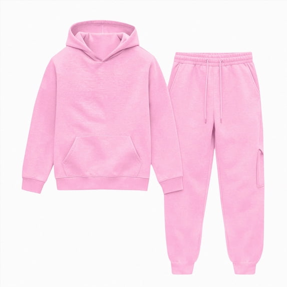 CAICJ98 Toddler Kids Sweatsuit Girls Boys 2 Piece Tracksuit Jogging Outfits Set Hooded Sweatshirt and Jogger Sweatpants Clothing Sets,Size 9-10 Years