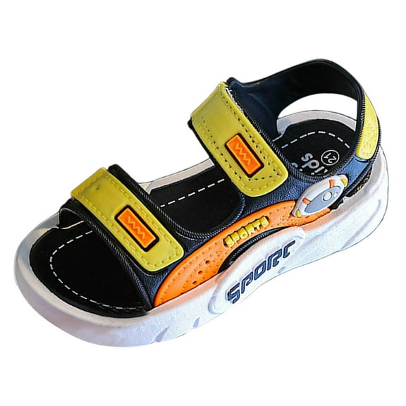 CAICJ98 Toddler Sandals Boys Open Toe Beach Water Shoes with Two Adjustable Straps Lightweight Breathable Sandals for Kids Girls Black,2.5(Toddler/Little Kid/Big Kid)