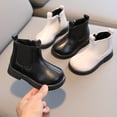 thumbnail image 1 of CAICJ98 Toddler Shoes Toddler Girls Boots Little Kid Shoes Short Boots Girls School Leather Shoes Kids Rubber Boots Size 2 (Black, 9.5 Toddler), 1 of 5