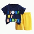 thumbnail image 1 of CAICJ98 Toddler Summer Clothes Boy Short Sleeve Cartoon Print Kids T-Shirt Tops & Shorts Sets 2Pcs Cotton Newborn Girl Outfits (4-5 T,Dark Blue), 1 of 4