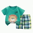 thumbnail image 1 of CAICJ98 Toddler Summer Clothes for Boys Short Sleeve Cartoon Print Kids T-Shirt Tops & Shorts Sets 2Pcs Cotton Baby Girl Clothing Set (2-3 T,Green), 1 of 4