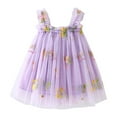 thumbnail image 1 of CAICJ98 Toddler Summer Tutu Tulle Dress Baby Girl Strap Floral A Line Dress for Girls Sleeveless Beach Butterfly Sundress Purple,12-18 Months, 1 of 5
