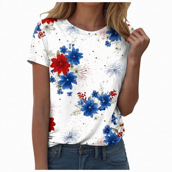 CAICJ98 USA 250th Anniversary Shirt Women 250 Years of Freedom Independence Womens Shirts (White,M)