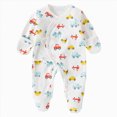 thumbnail image 1 of CAICJ98 Unisex Baby Long Sleeve Cotton Romper Snap Up Bodysuit Cartoon Print Pajamas Soft Footed Jumpsuit for Infant Boy Girls Sleeper (Red,1-3 Months), 1 of 6