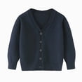 thumbnail image 1 of CAICJ98 Unisex Boys Girls Cardigans Sweater V-Neck Long Sleeve School Uniforms Button Knit Tops Fall Clothes (Navy,4-5 Years), 1 of 4