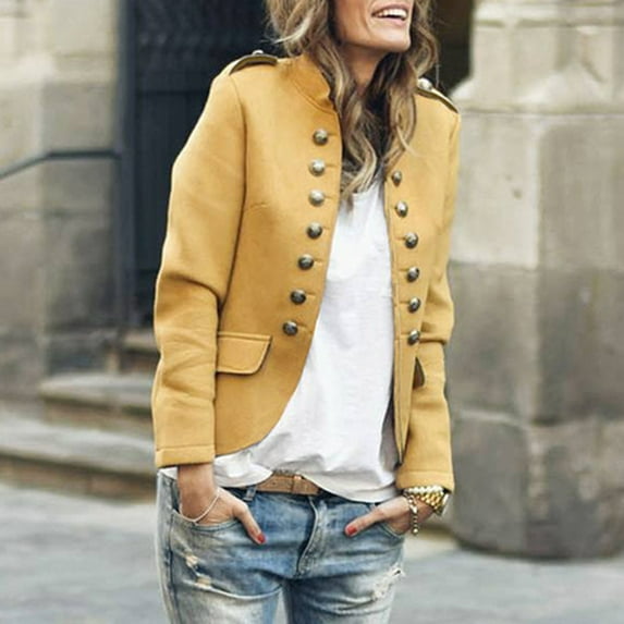 CAICJ98 Vests For Women Fashion Women's Padded Vest, High Stand Collar Lightweight Zip Crop Puffer Gilet Yellow,S