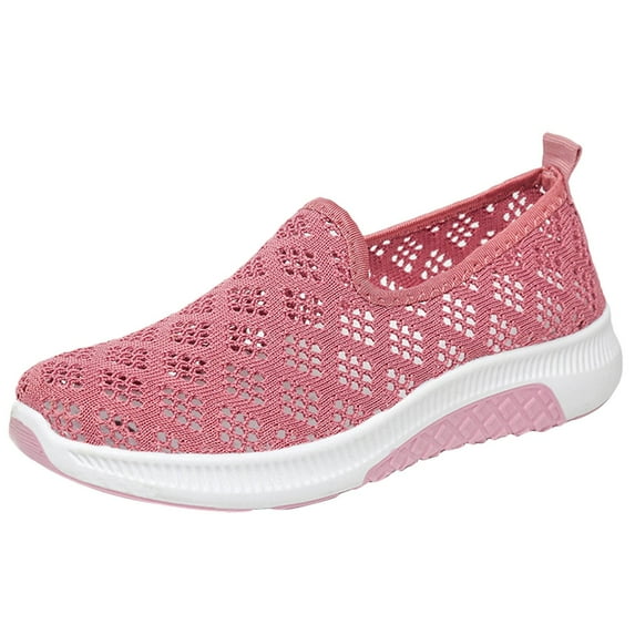 CAICJ98 Volleyball Shoes Walking Shoes for Women Arch Support Slip On Sneakers Breathable Comfortable,Pink